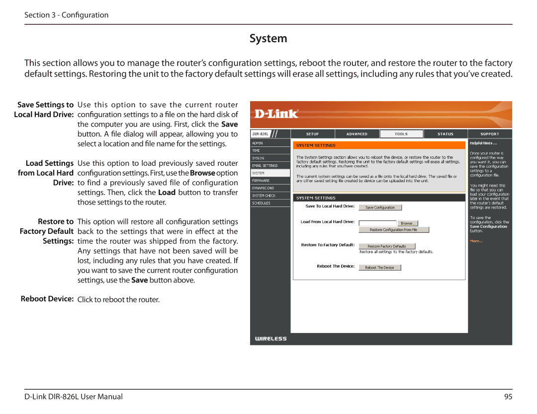 D-Link DIR-826L manual System 