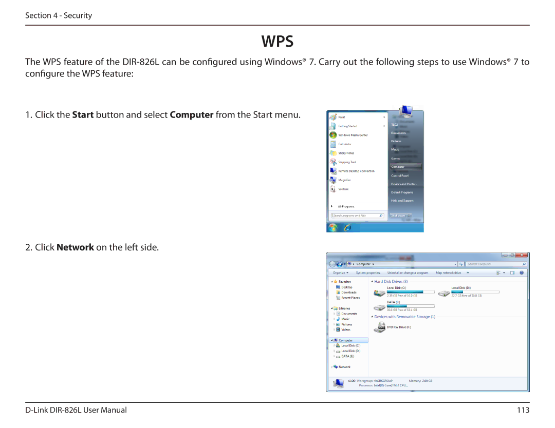 D-Link DIR-826L manual Wps 