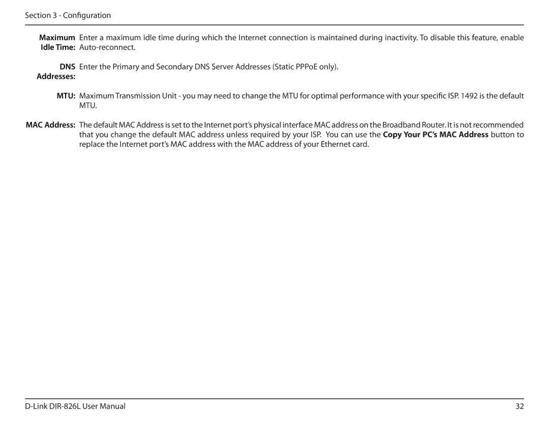 D-Link DIR-826L manual Addresses 