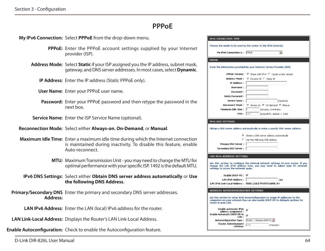 D-Link DIR-826L manual PPPoE 