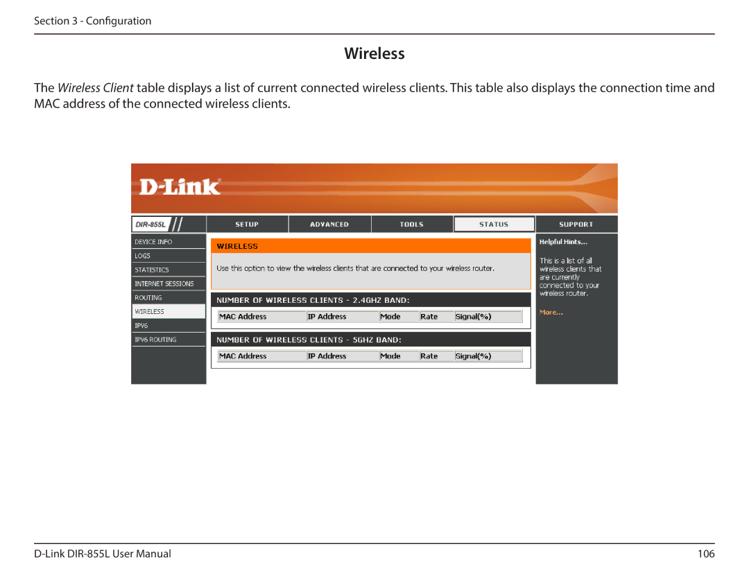 D-Link DIR855L manual Wireless 