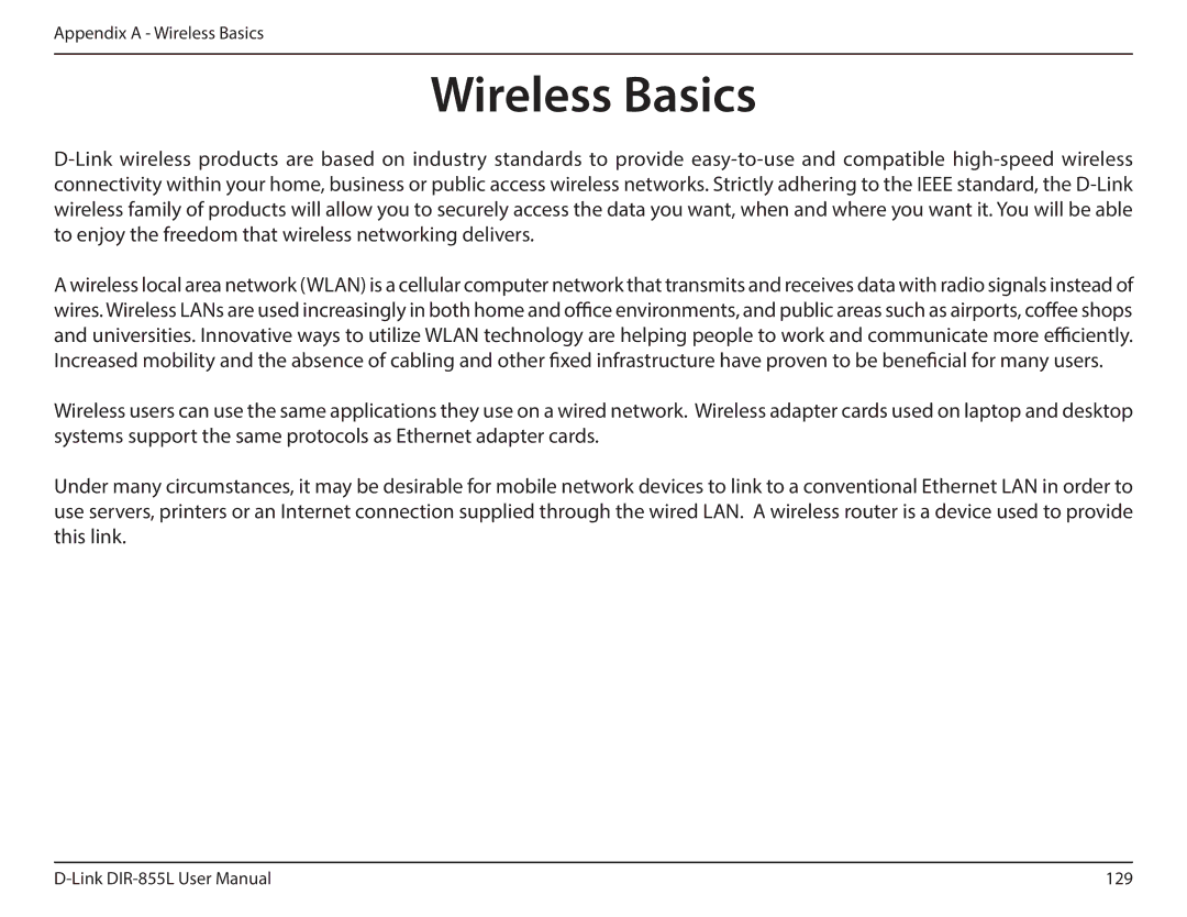 D-Link DIR855L manual Wireless Basics 