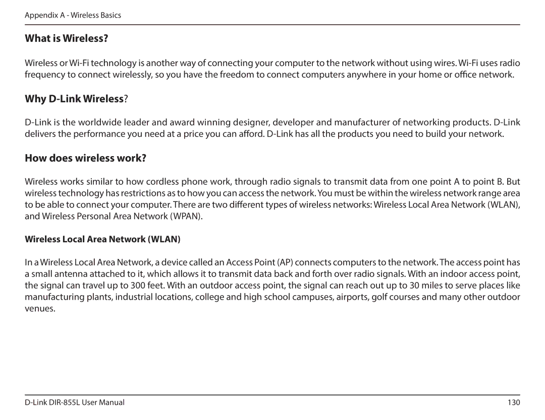 D-Link DIR855L manual What is Wireless?, Wireless Local Area Network Wlan 