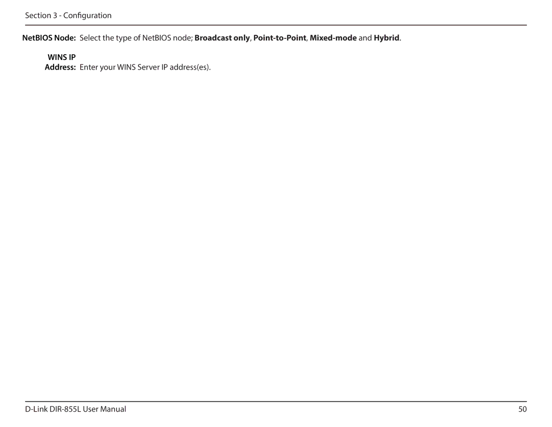 D-Link DIR855L manual Wins IP 