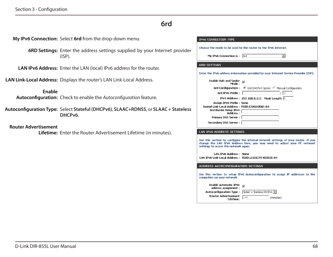 D-Link DIR855L manual 6rd 