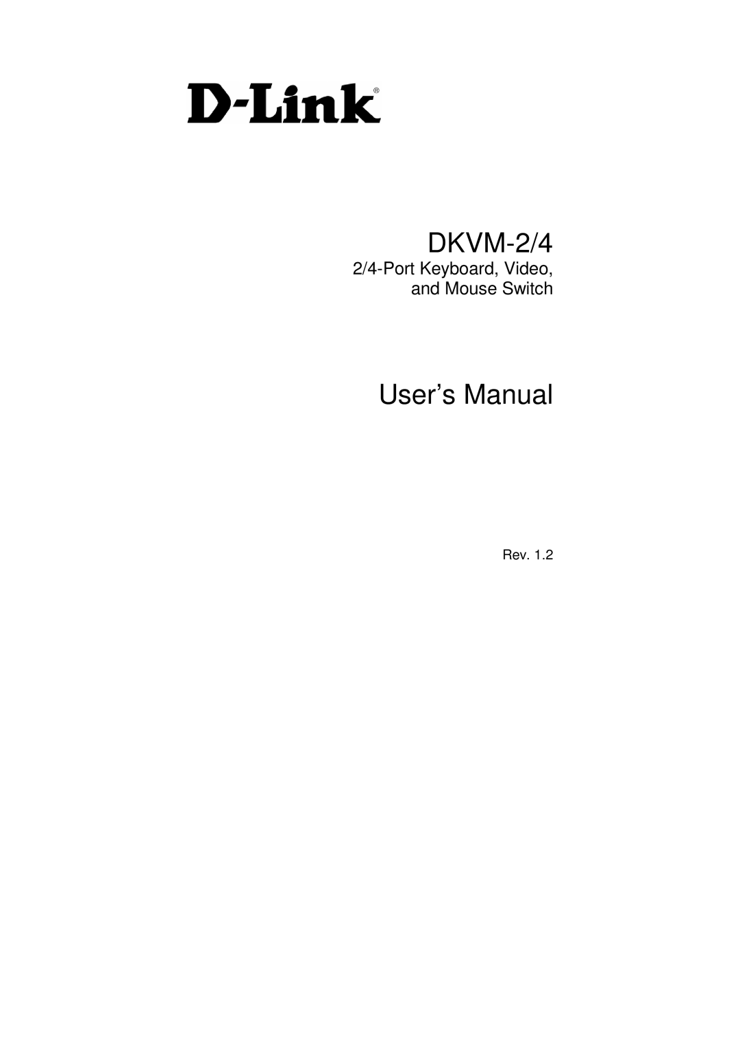 D-Link DKVM-2/4 user manual User’s Manual 