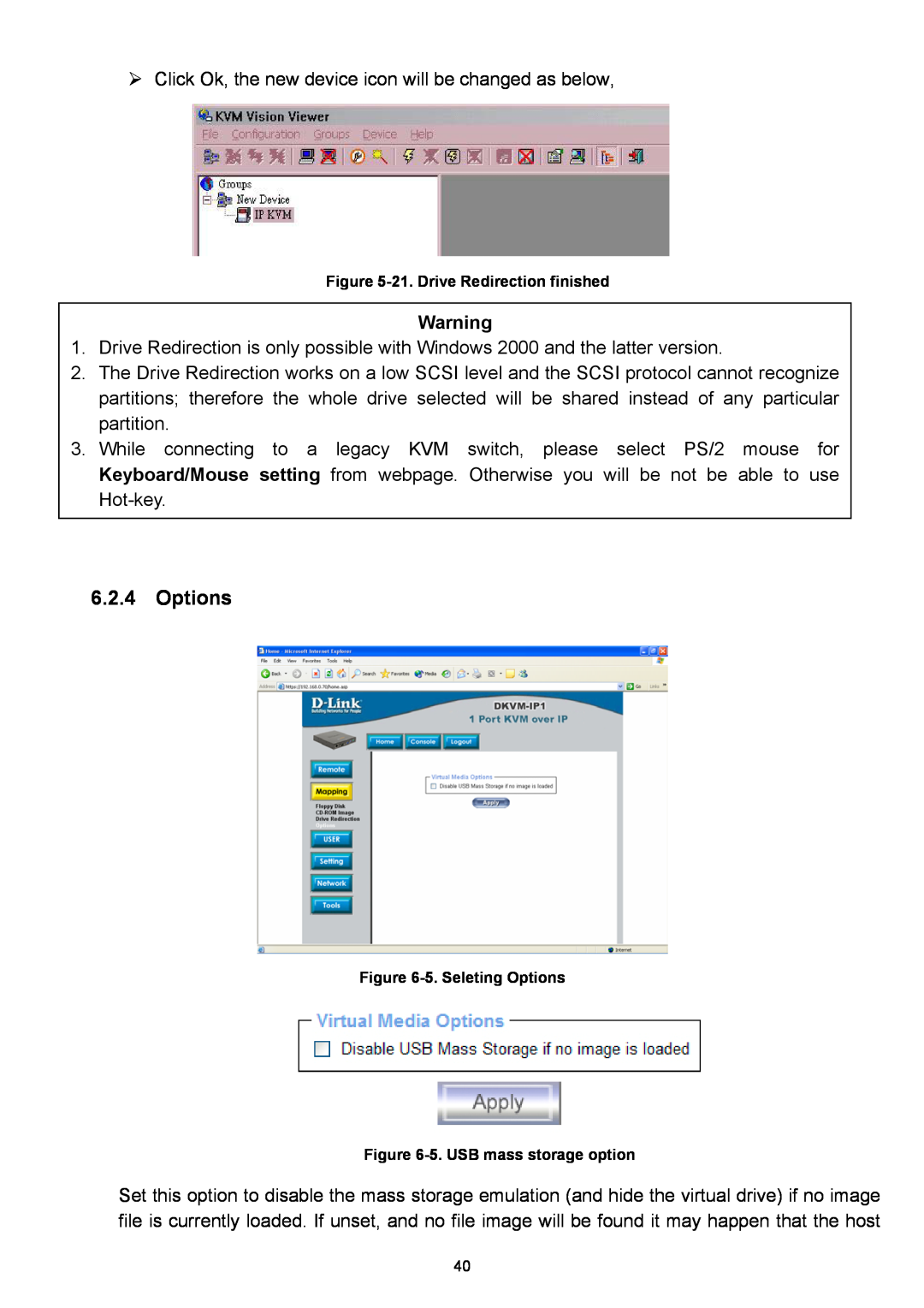 D-Link DKVM-IP1 manual Options 