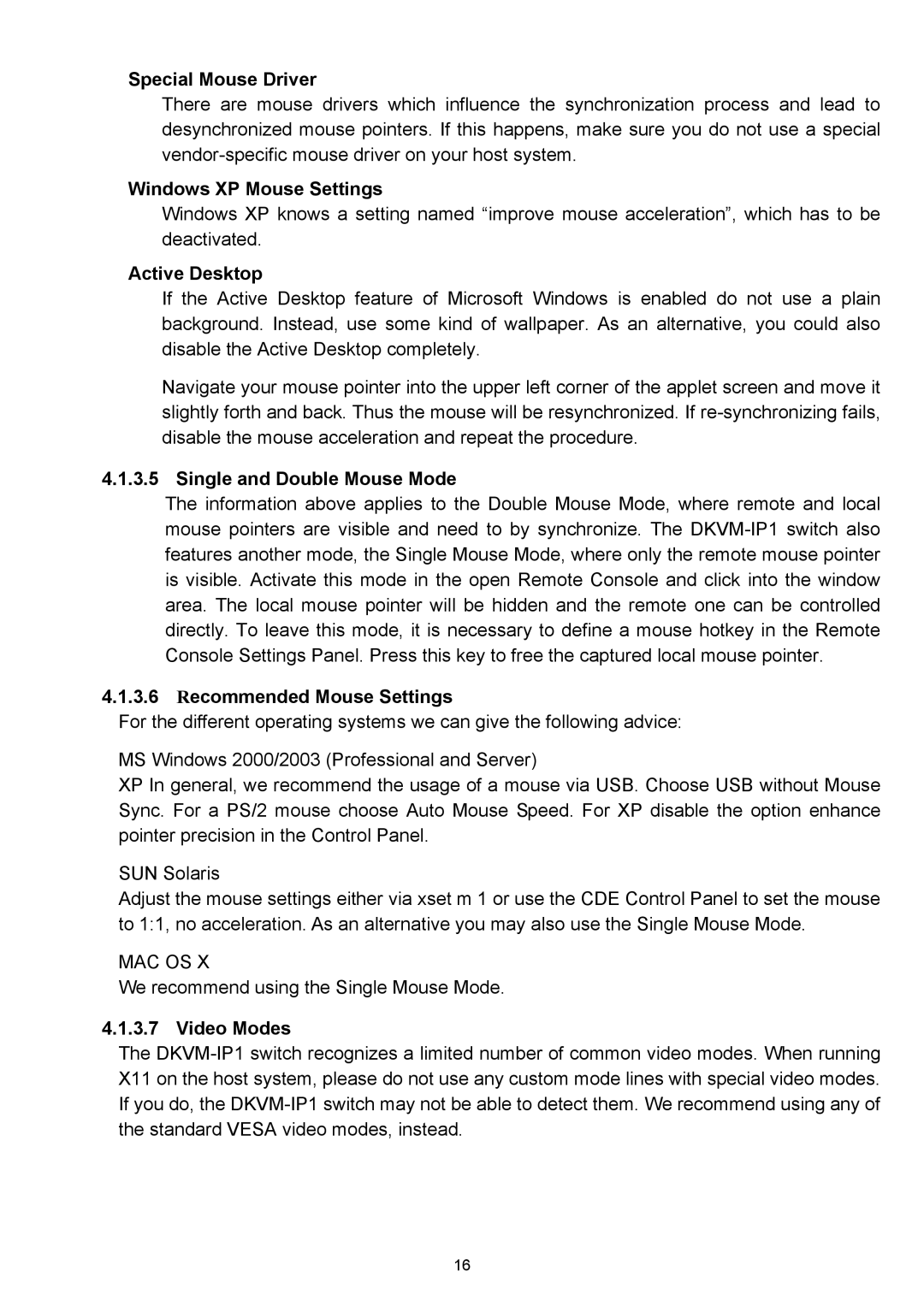 D-Link DKVM-IP1 manual Special Mouse Driver, Windows XP Mouse Settings, Active Desktop, Single and Double Mouse Mode 