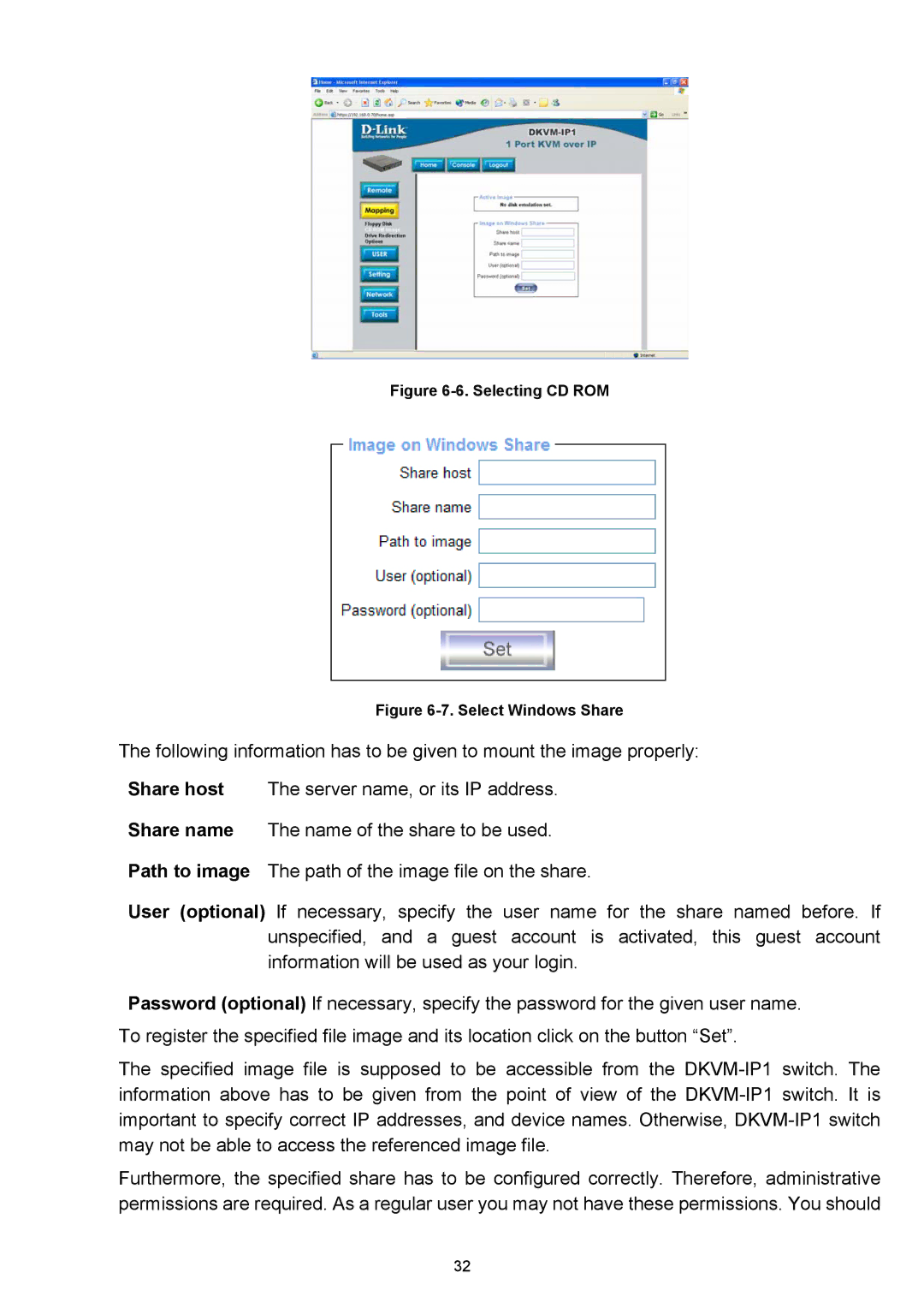 D-Link DKVM-IP1 manual Selecting CD ROM 