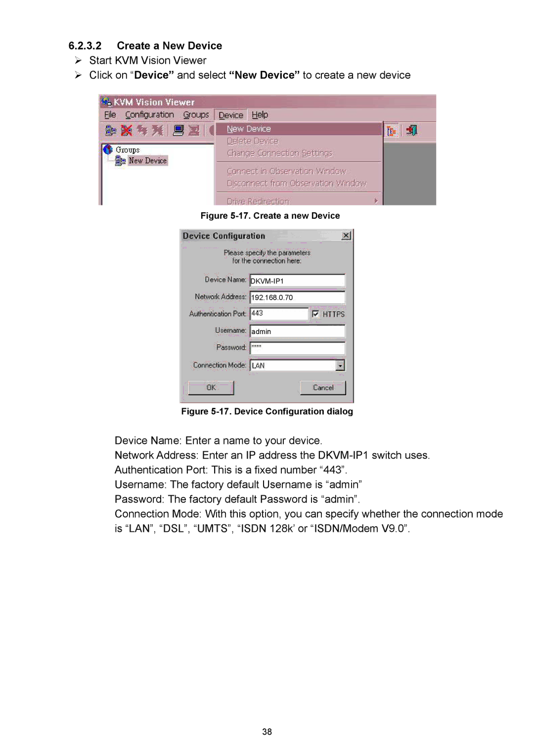 D-Link DKVM-IP1 manual Create a New Device, Create a new Device 