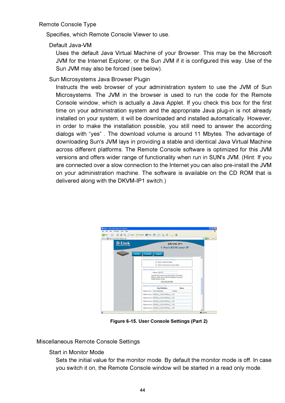 D-Link DKVM-IP1 manual User Console Settings Part 