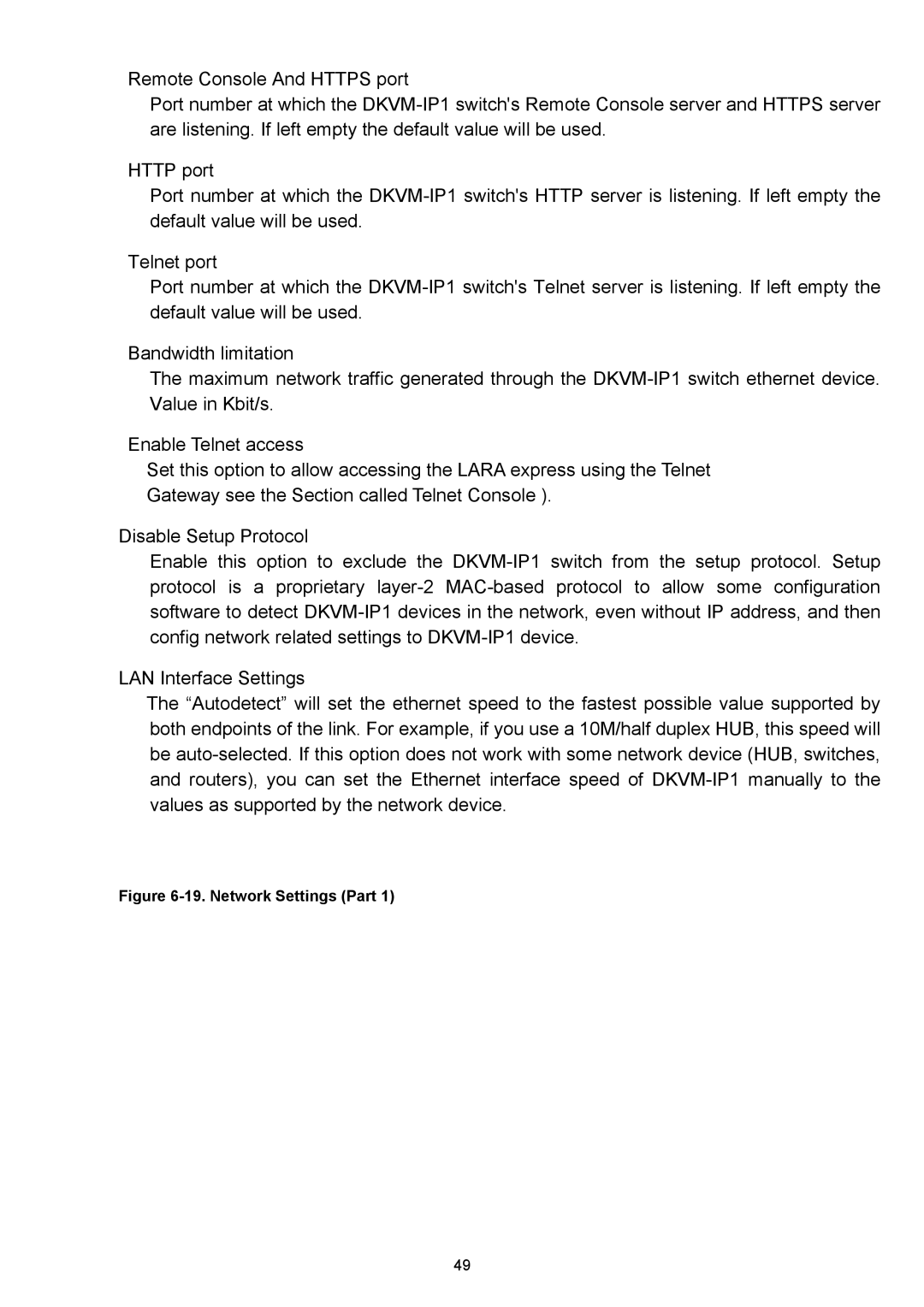 D-Link DKVM-IP1 manual Network Settings Part 