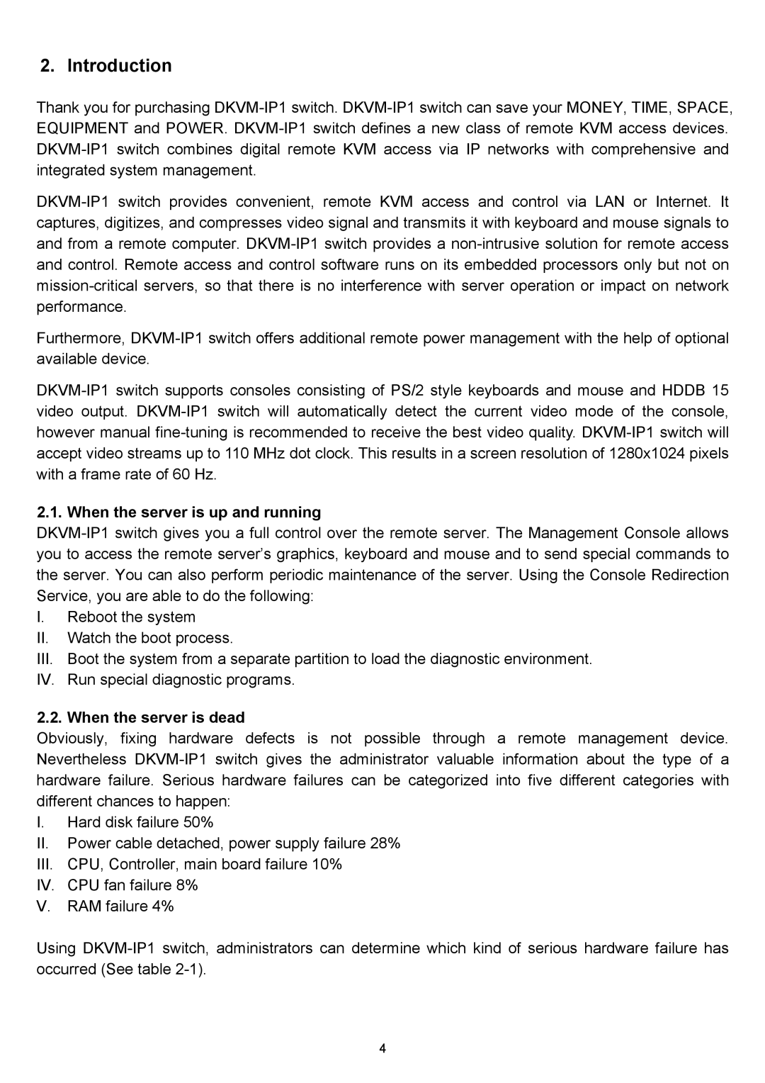 D-Link DKVM-IP1 manual When the server is up and running, When the server is dead 