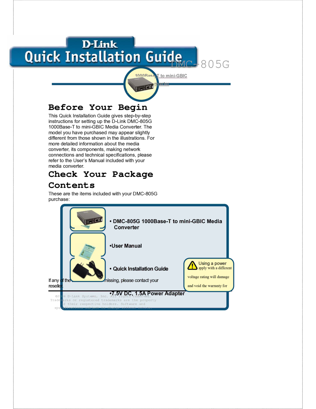 D-Link DMC-805G user manual 