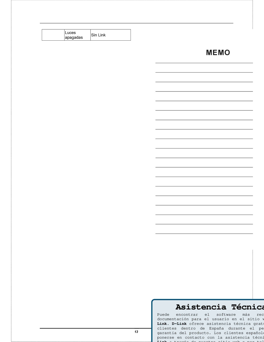 D-Link DMC-805G user manual Asistencia Técnica 