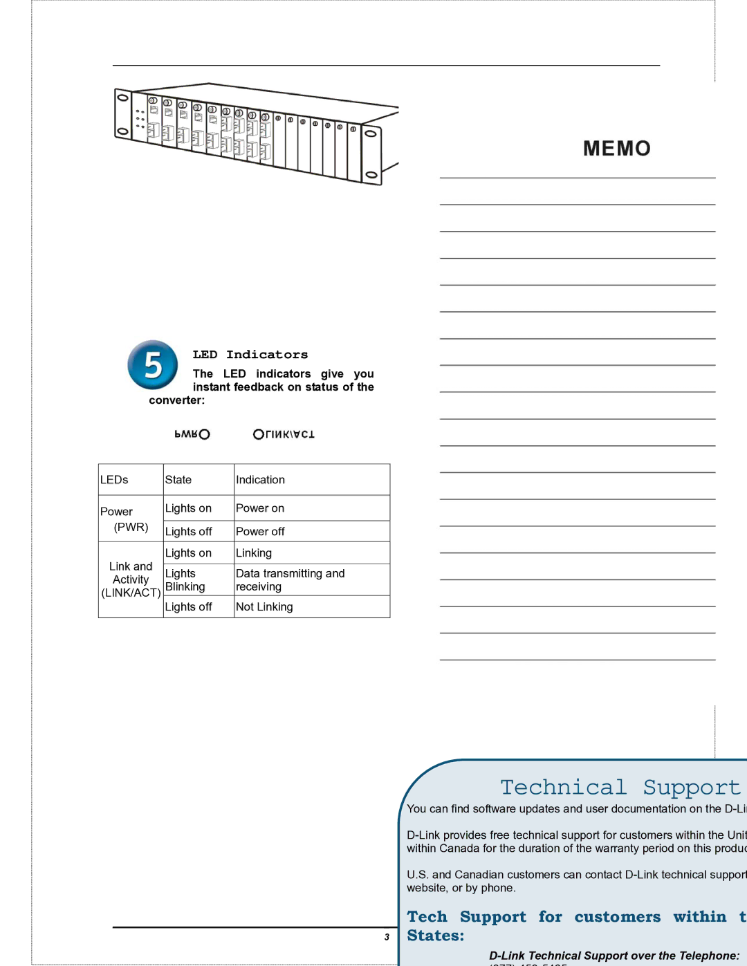D-Link DMC-805G user manual LED Indicators, Converter 