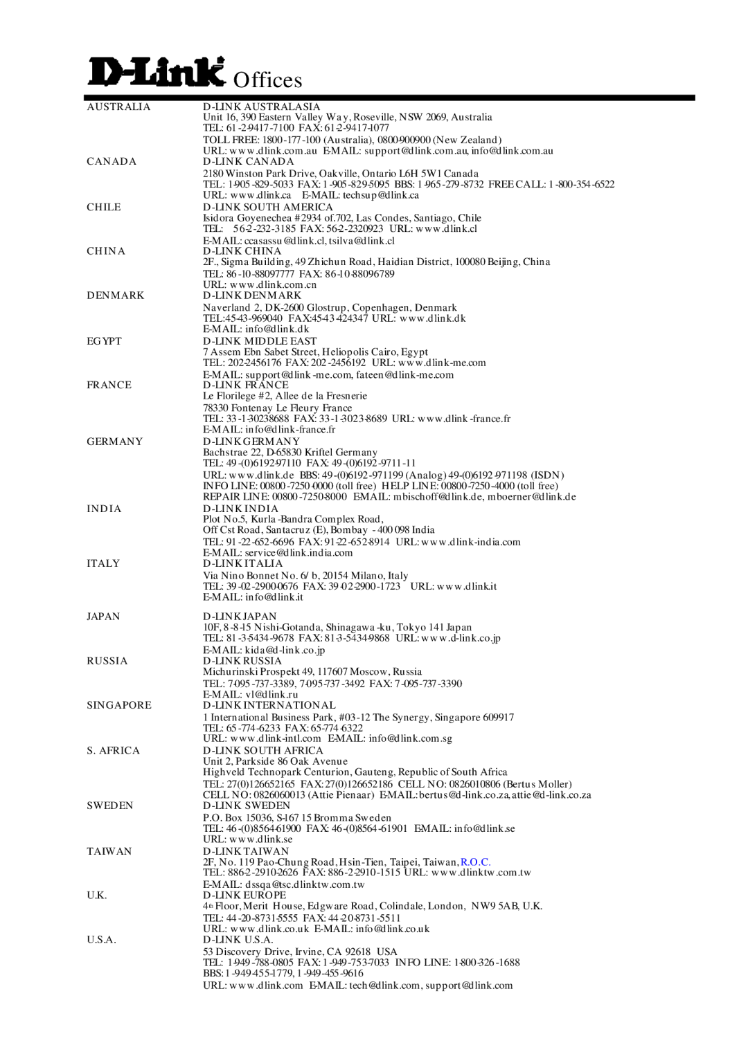 D-Link DMP-110 user manual Offices 