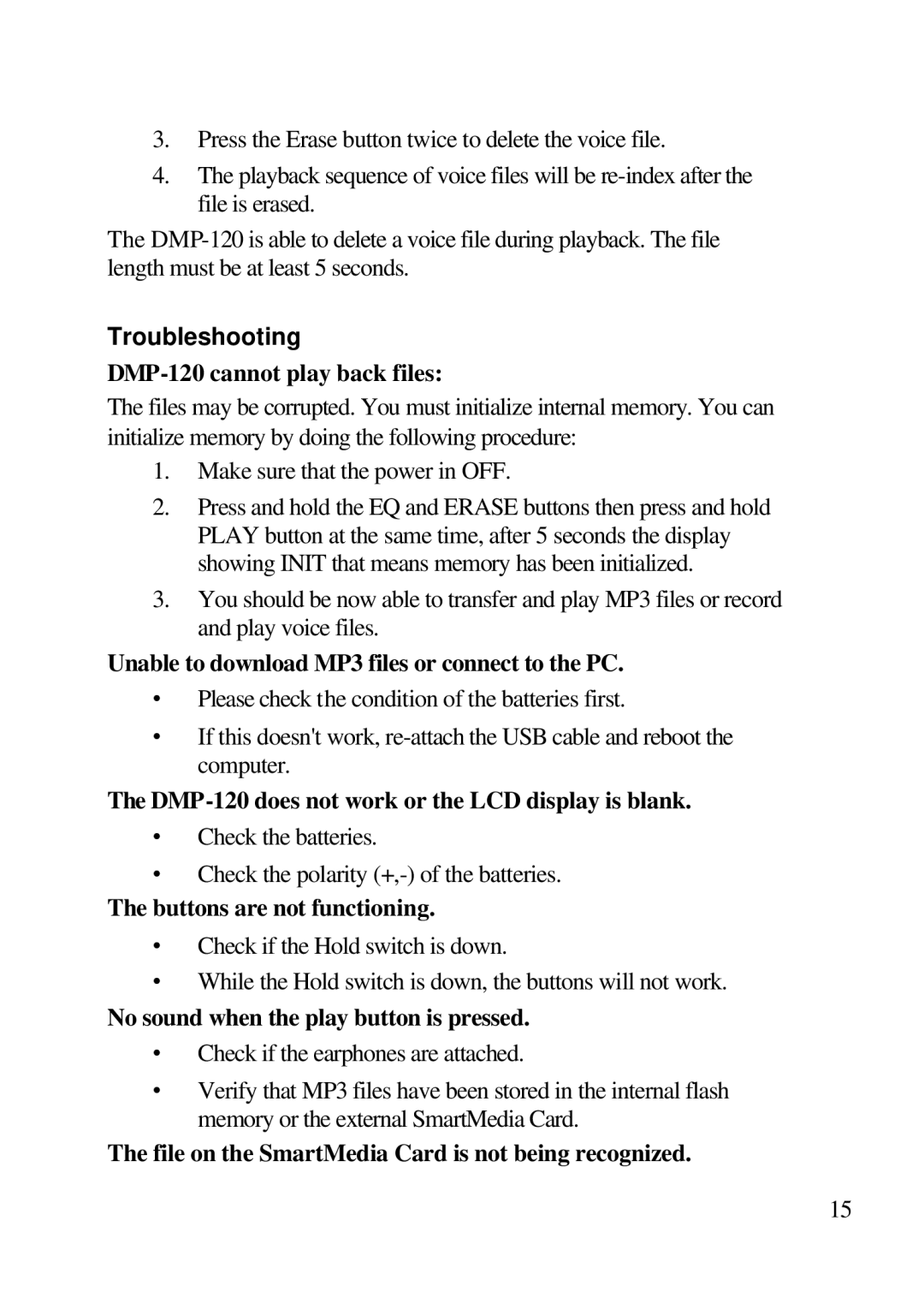 D-Link DMP-120 user manual Troubleshooting 