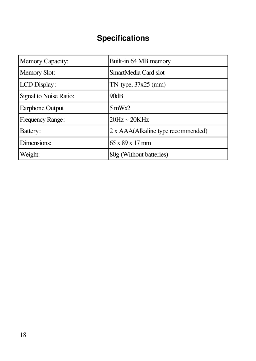 D-Link DMP-120 user manual Specifications 