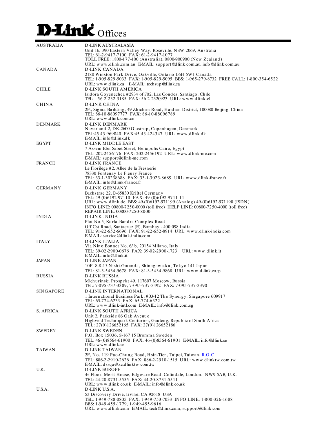 D-Link DMP-120 user manual Offices 