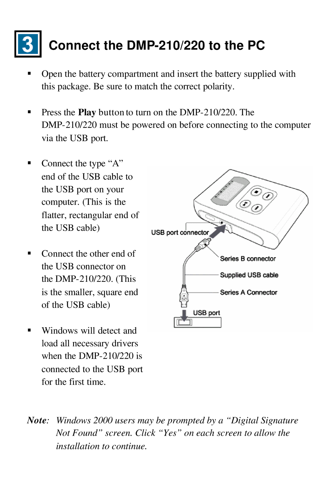 D-Link DMP-220 user manual Connect the DMP-210/220 to the PC 