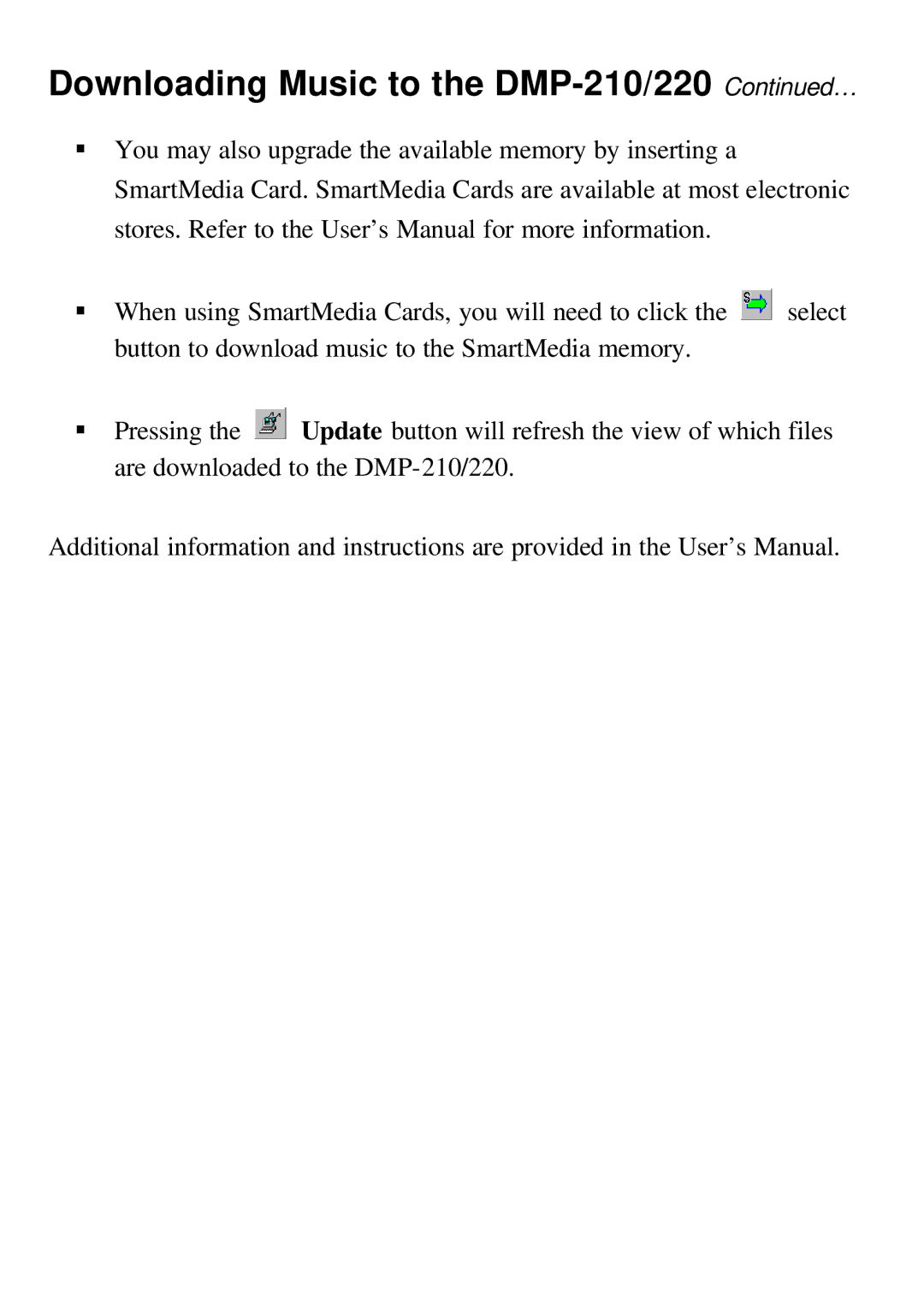 D-Link DMP-220 user manual Downloading Music to the DMP-210/220 … 