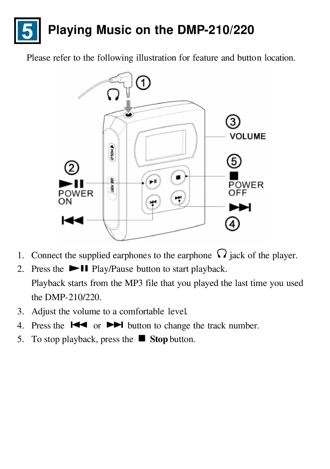 D-Link DMP-220 user manual Playing Music on the DMP-210/220 