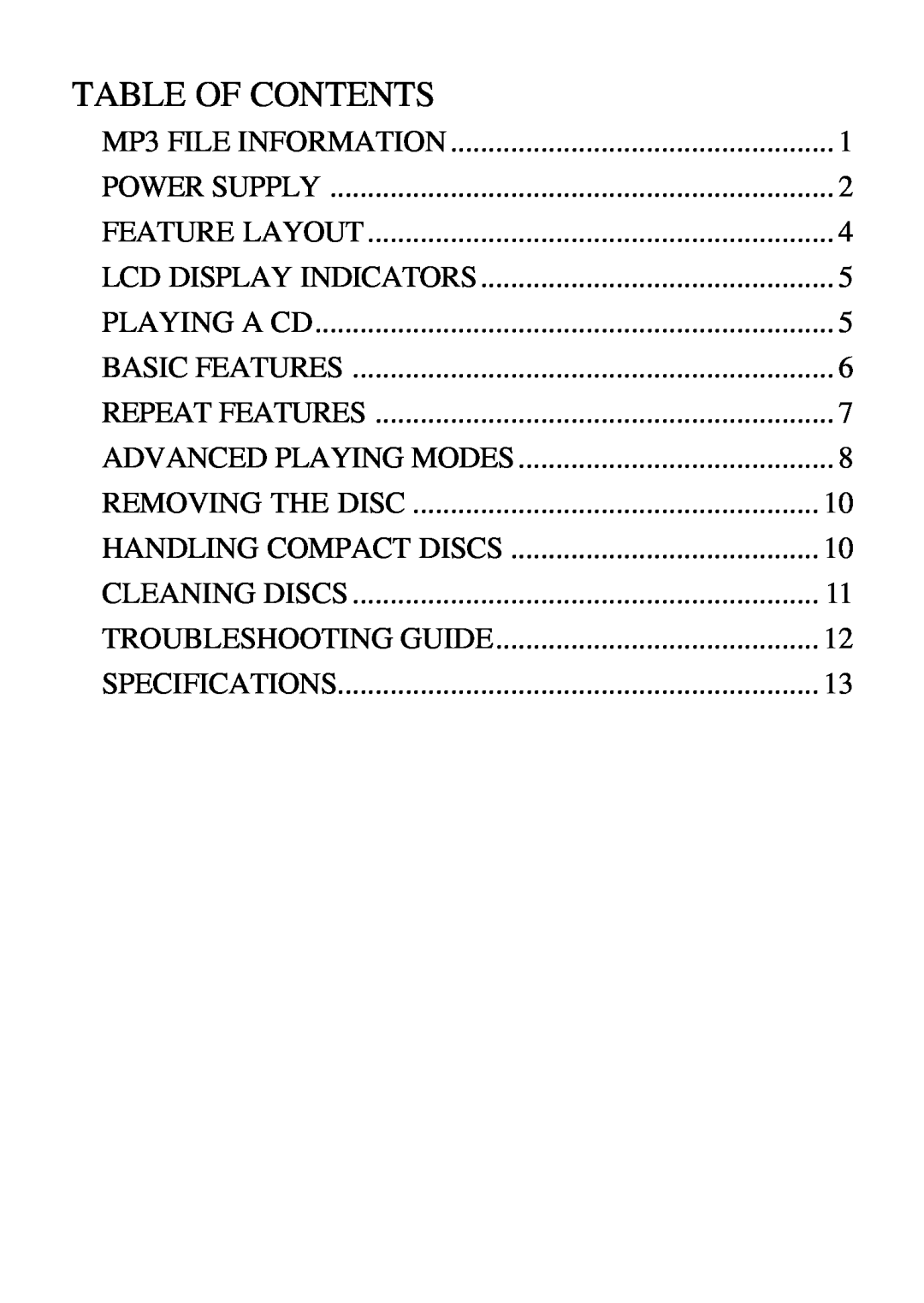 D-Link DMP-CD100 user manual Table Of Contents 