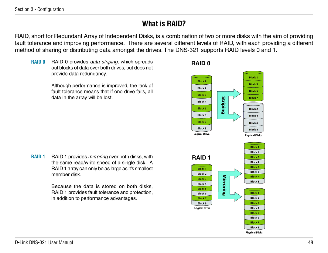 D-Link DNS-321 manual What is RAID? 