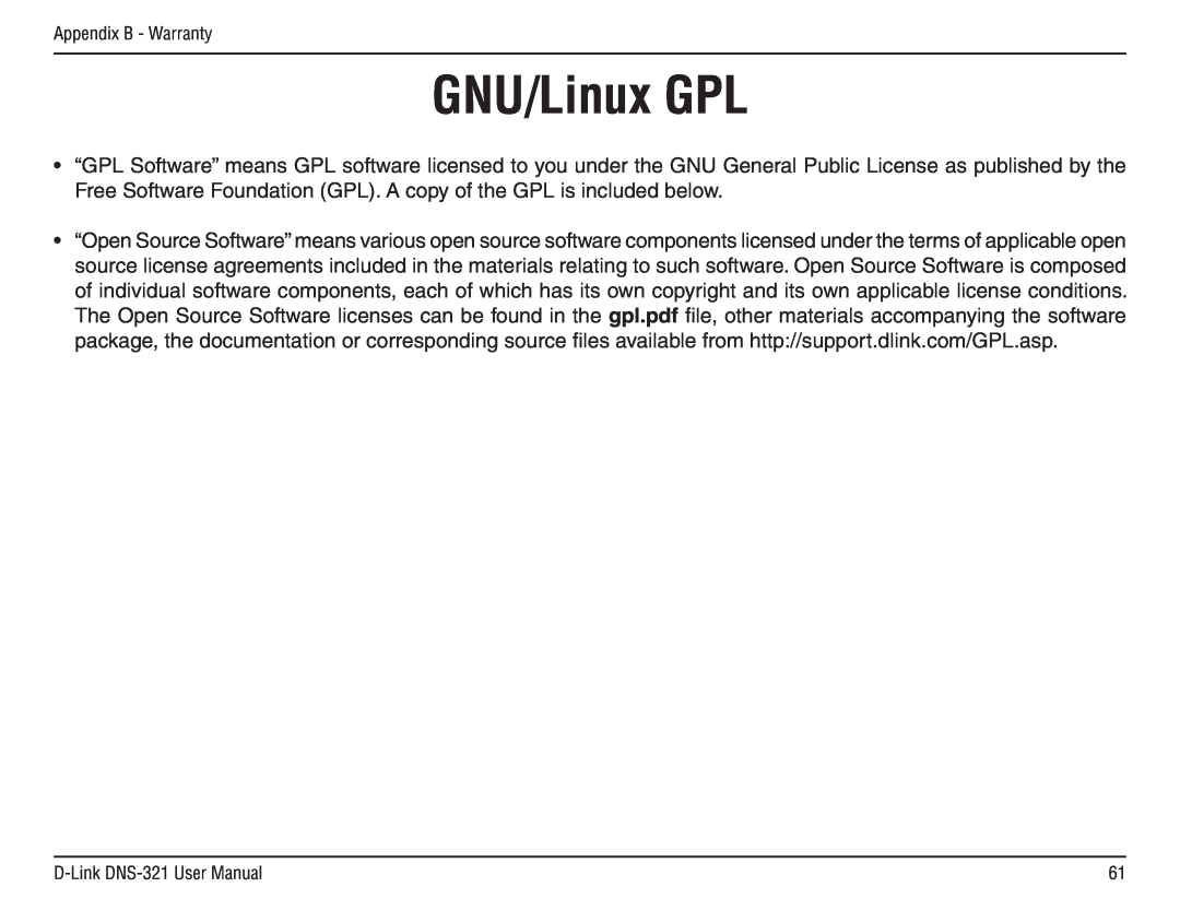 D-Link DNS-321 manual GNU/Linux GPL 