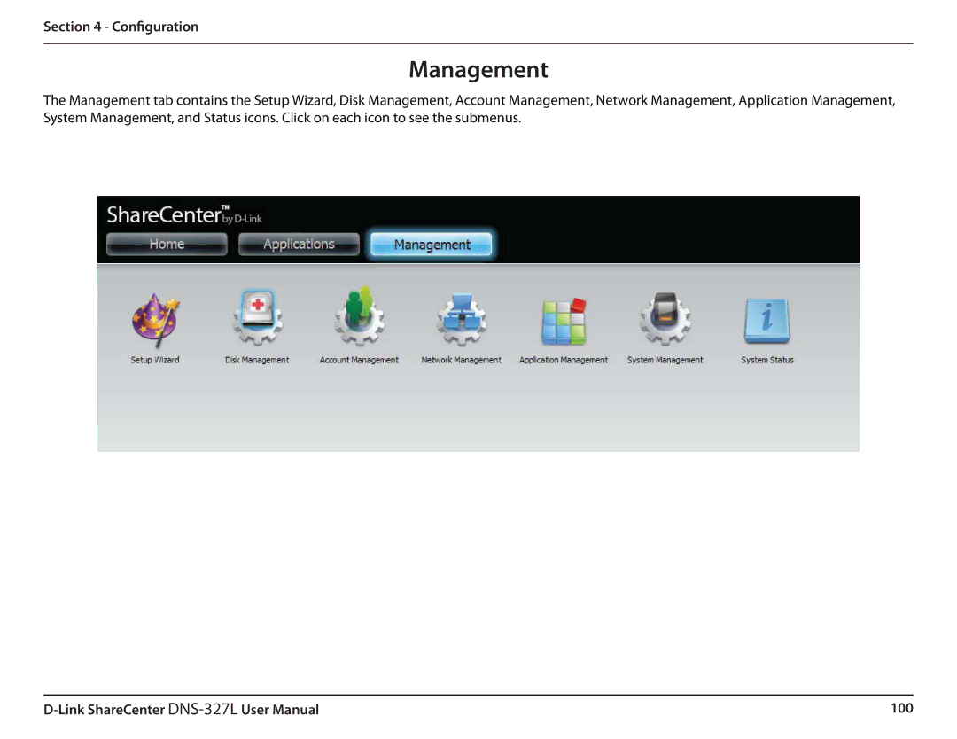 D-Link DNS327L user manual Management 