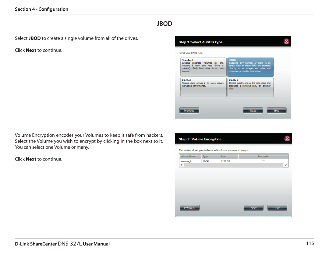 D-Link DNS327L user manual Jbod 