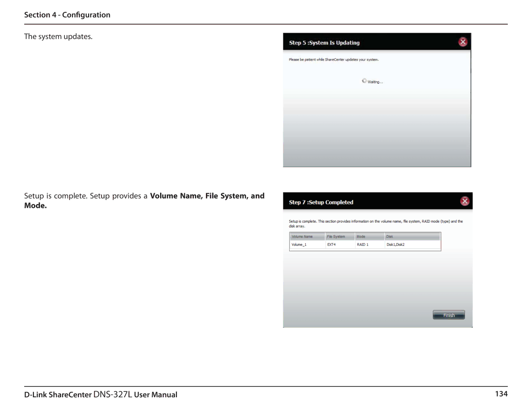 D-Link DNS327L user manual Mode 134 