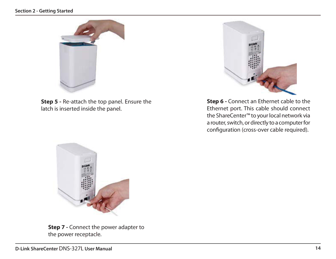 D-Link DNS327L user manual Connect the power adapter to the power receptacle 