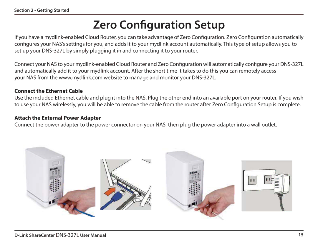 D-Link DNS327L user manual Zero Configuration Setup 