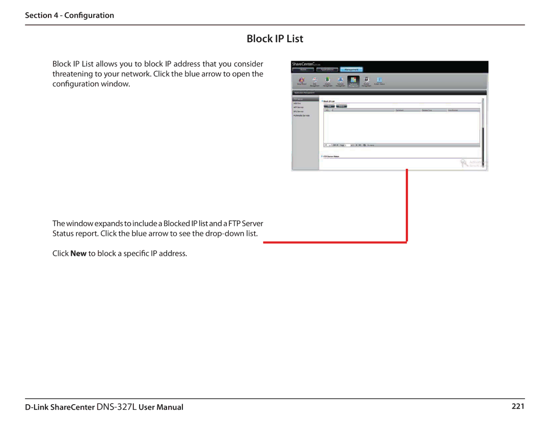 D-Link DNS327L user manual Block IP List 