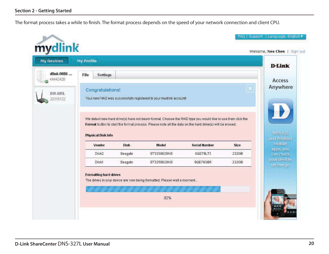 D-Link DNS327L user manual Getting Started 