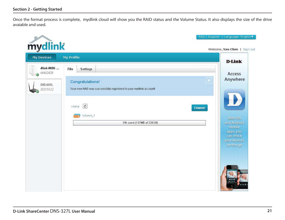 D-Link DNS327L user manual Getting Started 