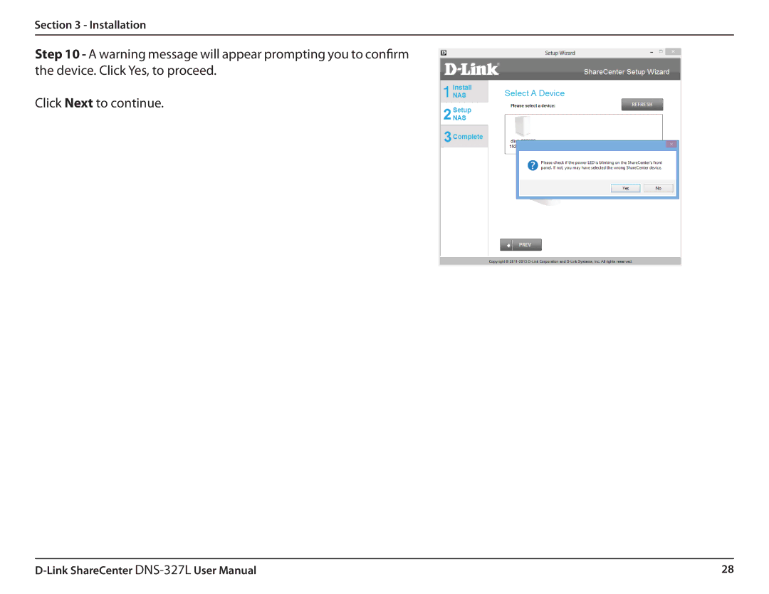 D-Link DNS327L user manual Click Next to continue 