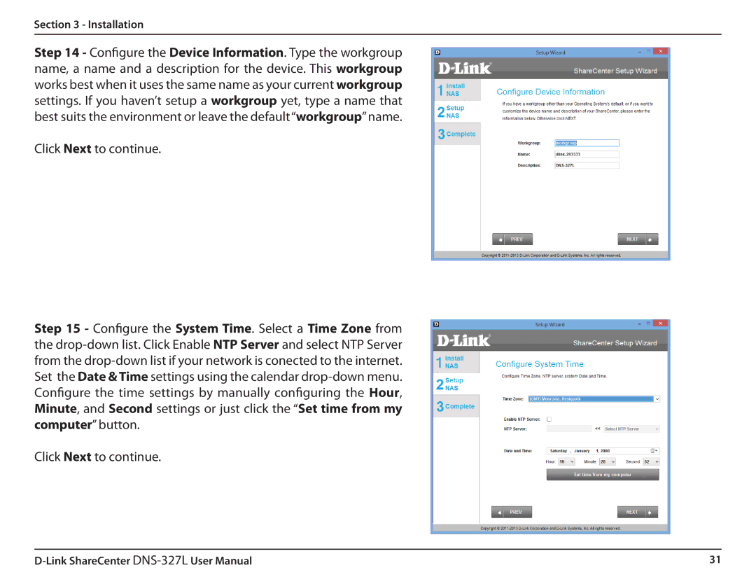 D-Link DNS327L user manual Click Next to continue 