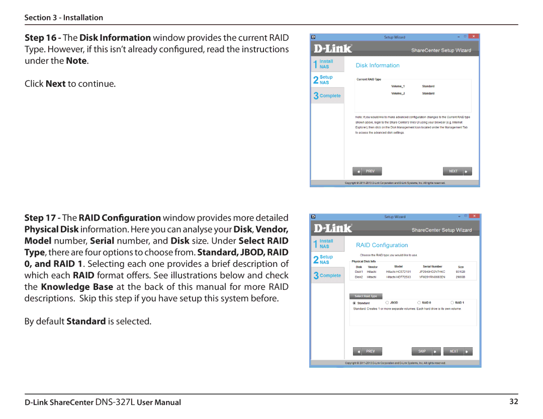 D-Link DNS327L user manual By default Standard is selected 