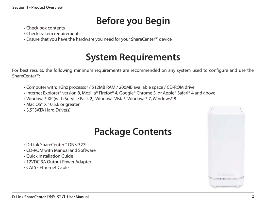 D-Link DNS327L user manual Before you Begin 