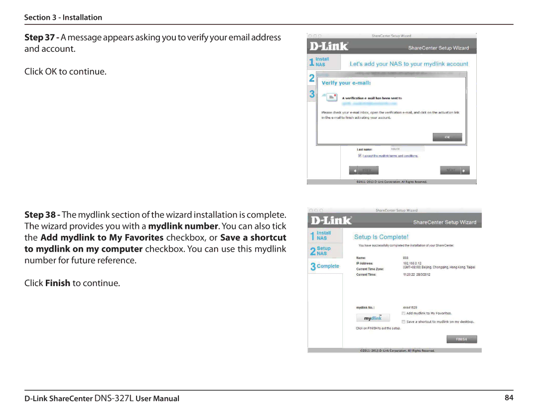 D-Link DNS327L user manual Click Finish to continue 