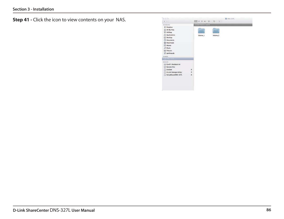 D-Link DNS327L user manual Click the icon to view contents on your NAS 