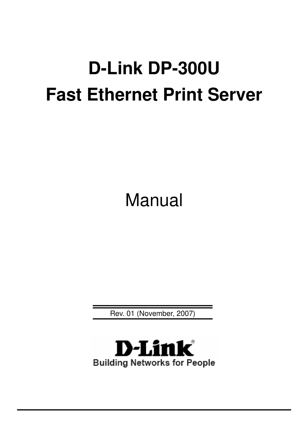 D-Link manual Link DP-300U Fast Ethernet Print Server 