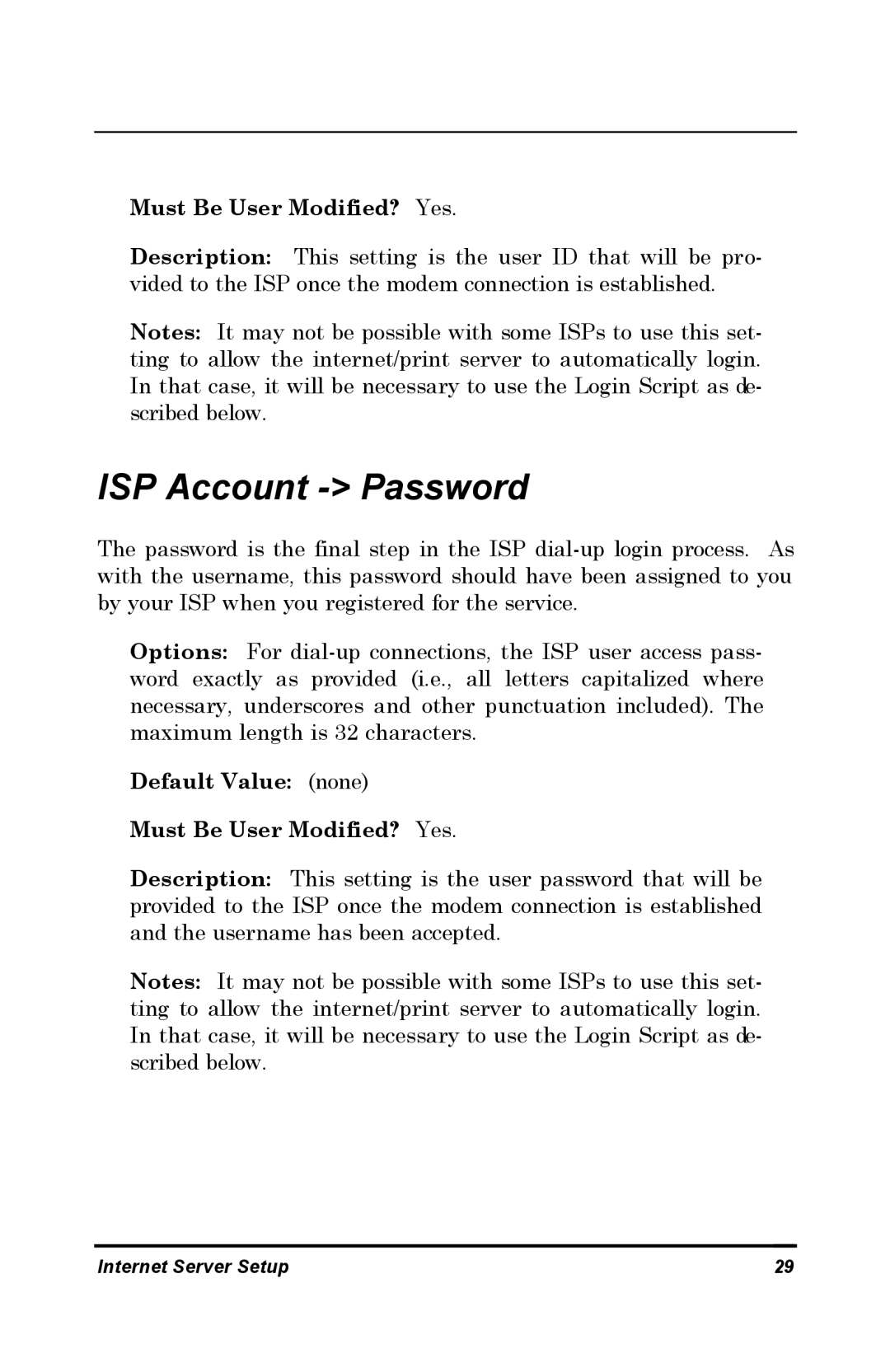 D-Link DP-802 manual ISP Account Password 