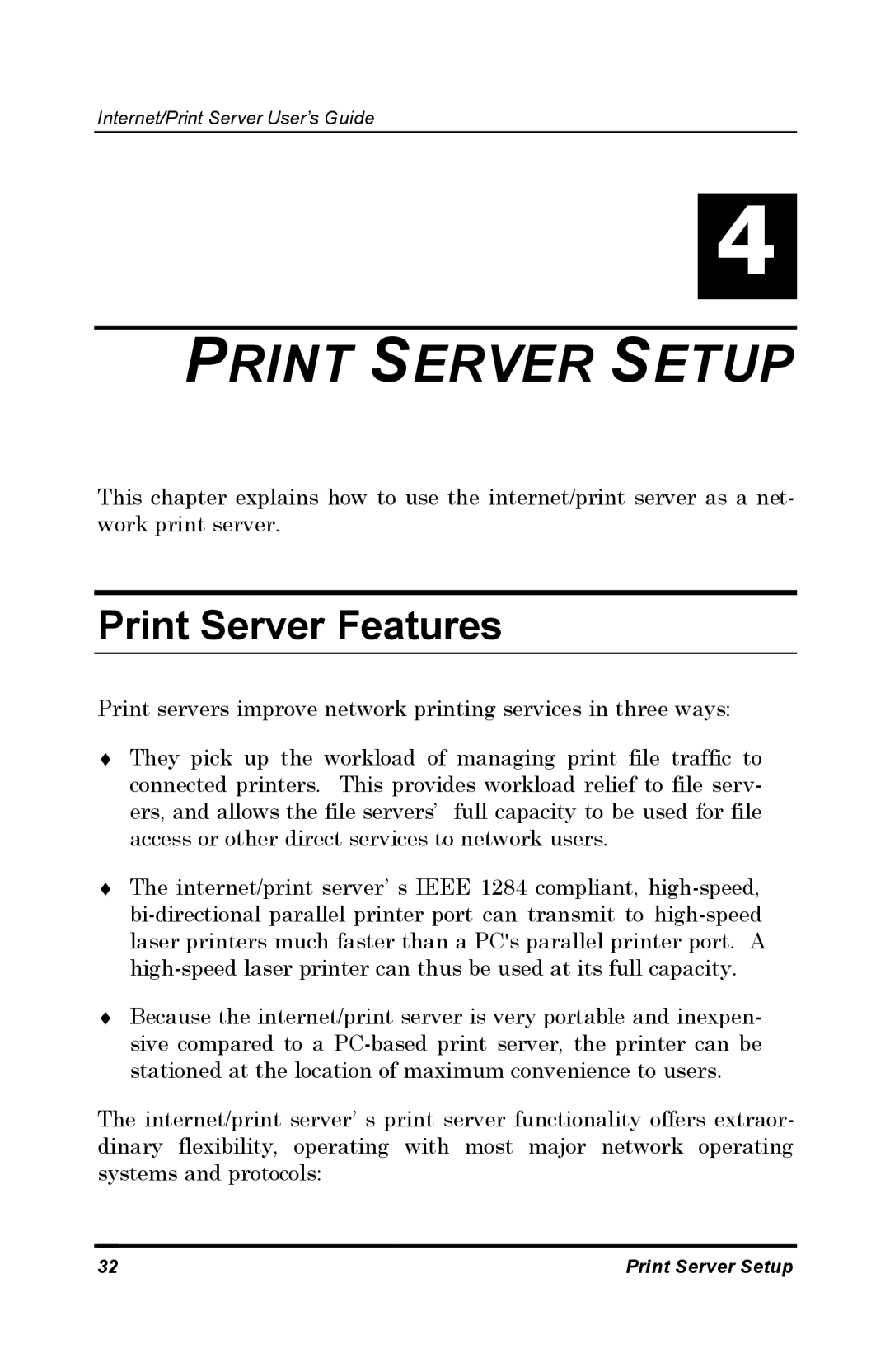 D-Link DP-802 manual Print Server Setup, Print Server Features 