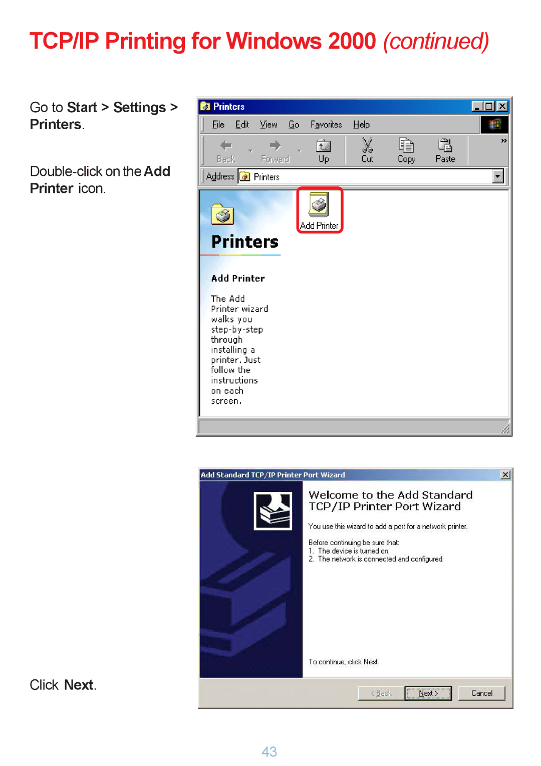 D-Link DP-G321 manual Go to Start Settings Printers 