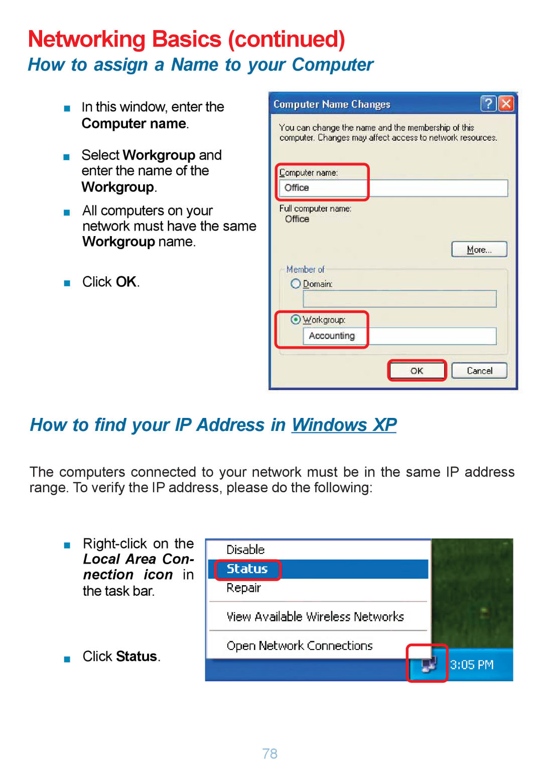 D-Link DP-G321 manual How to find your IP Address in Windows XP 