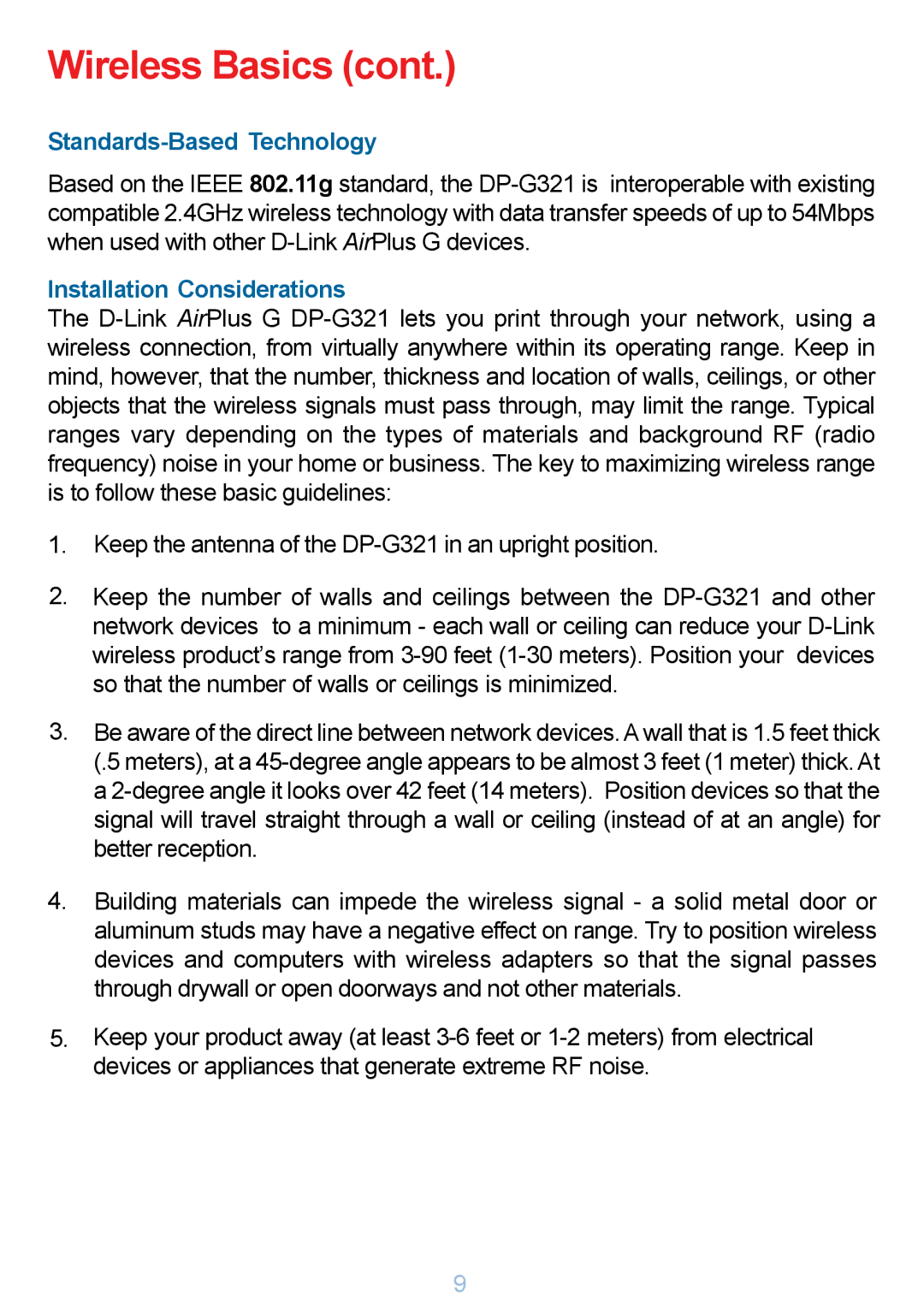 D-Link DP-G321 manual Wireless Basics, Standards-Based Technology 